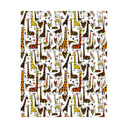 Cartoon Giraffe Pattern Print Curtain