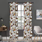 Cartoon Giraffe Pattern Print Curtain