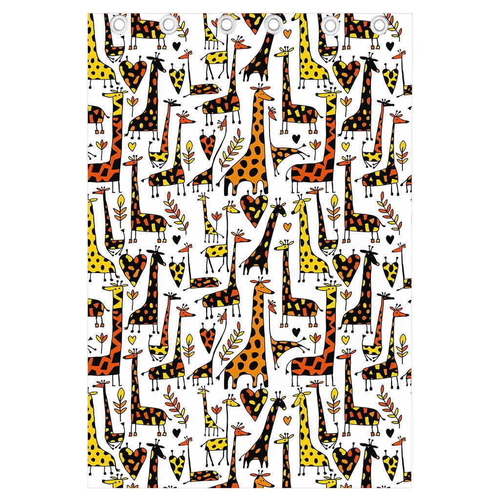 Cartoon Giraffe Pattern Print Curtain