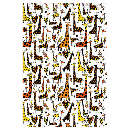 Cartoon Giraffe Pattern Print Curtain