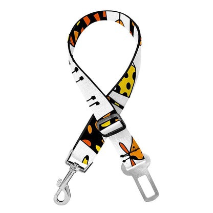 Cartoon Giraffe Pattern Print Dog Seat Belt