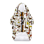 Cartoon Giraffe Pattern Print Dog Zip Up Hoodie