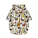 Cartoon Giraffe Pattern Print Dog Zip Up Hoodie