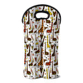 Cartoon Giraffe Pattern Print Double Neoprene Wine Tote