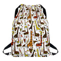 Cartoon Giraffe Pattern Print Drawstring Backpack