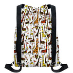 Cartoon Giraffe Pattern Print Drawstring Backpack