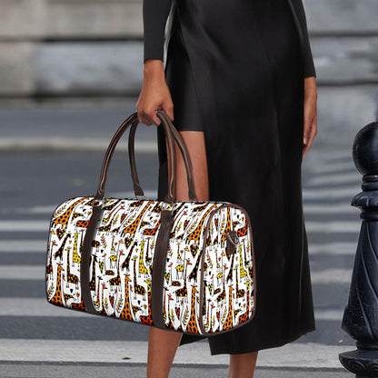 Cartoon Giraffe Pattern Print Duffle Bag