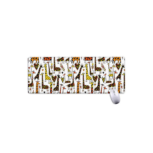 Cartoon Giraffe Pattern Print Extended Mouse Pad