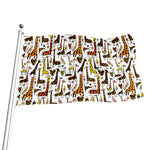 Cartoon Giraffe Pattern Print Flag