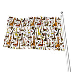 Cartoon Giraffe Pattern Print Flag