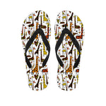 Cartoon Giraffe Pattern Print Flip Flops