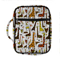 Cartoon Giraffe Pattern Print Front Pocket Bible Bag