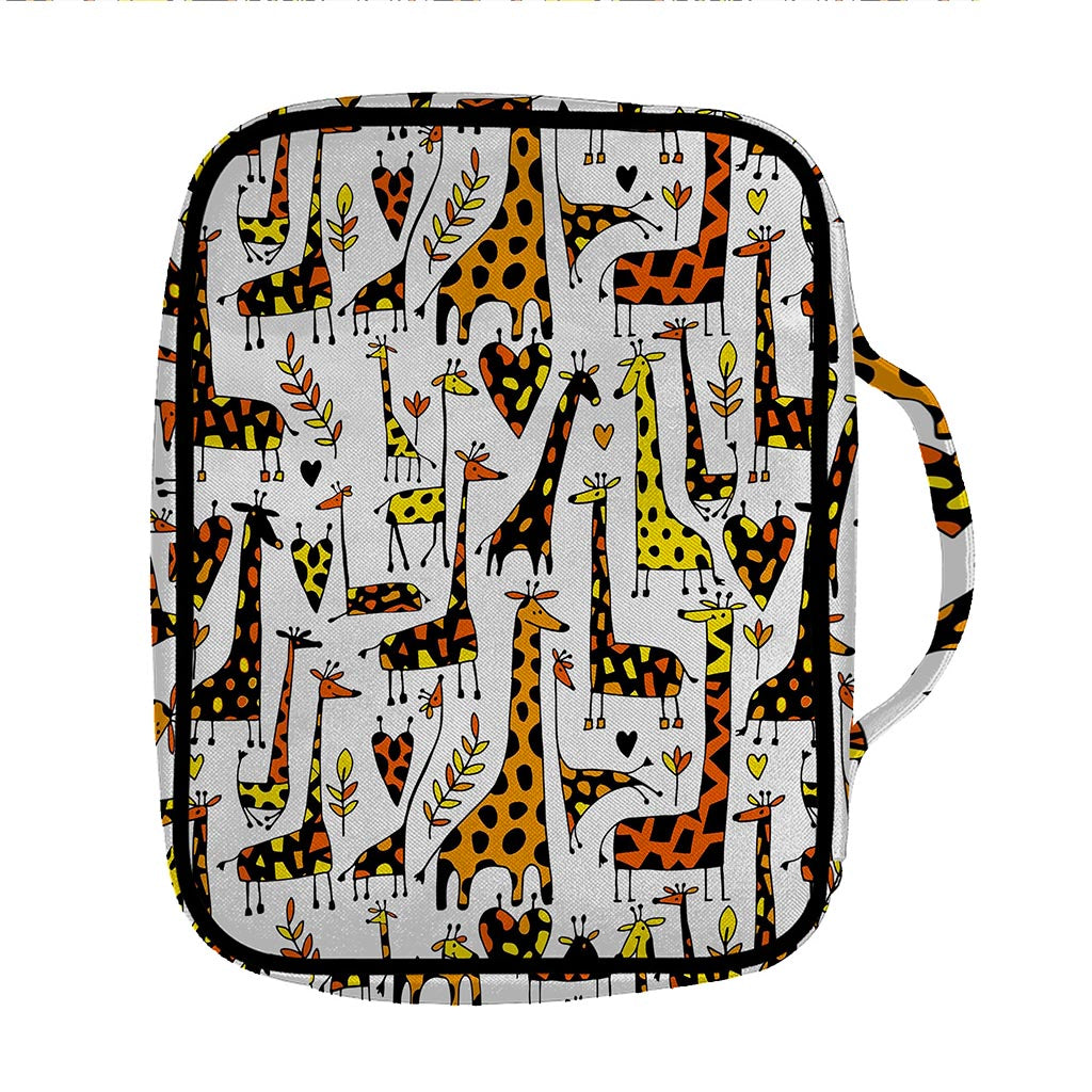Cartoon Giraffe Pattern Print Front Pocket Bible Bag