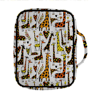 Cartoon Giraffe Pattern Print Front Pocket Bible Bag