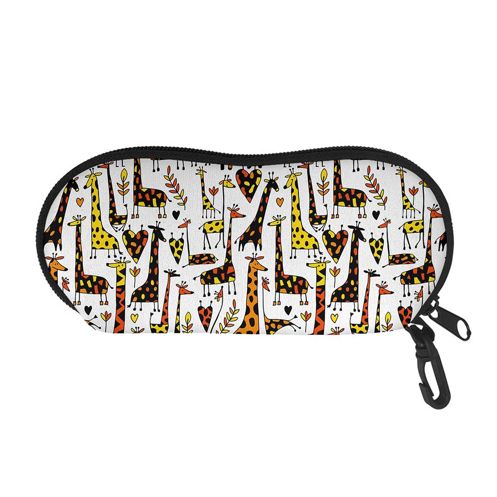 Cartoon Giraffe Pattern Print Glasses Case