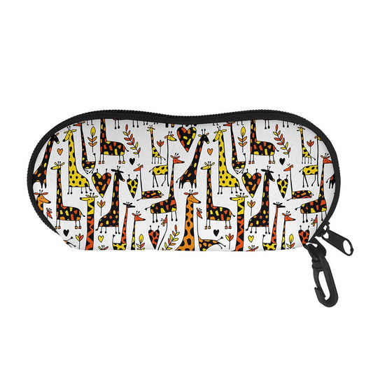 Cartoon Giraffe Pattern Print Glasses Case