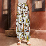 Cartoon Giraffe Pattern Print Harem Pants