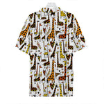 Cartoon Giraffe Pattern Print Hawaiian Shirt