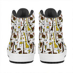 Cartoon Giraffe Pattern Print High Top Leather Sneakers
