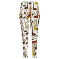 Cartoon Giraffe Pattern Print High-Waisted Pocket Leggings