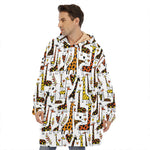 Cartoon Giraffe Pattern Print Hoodie Blanket
