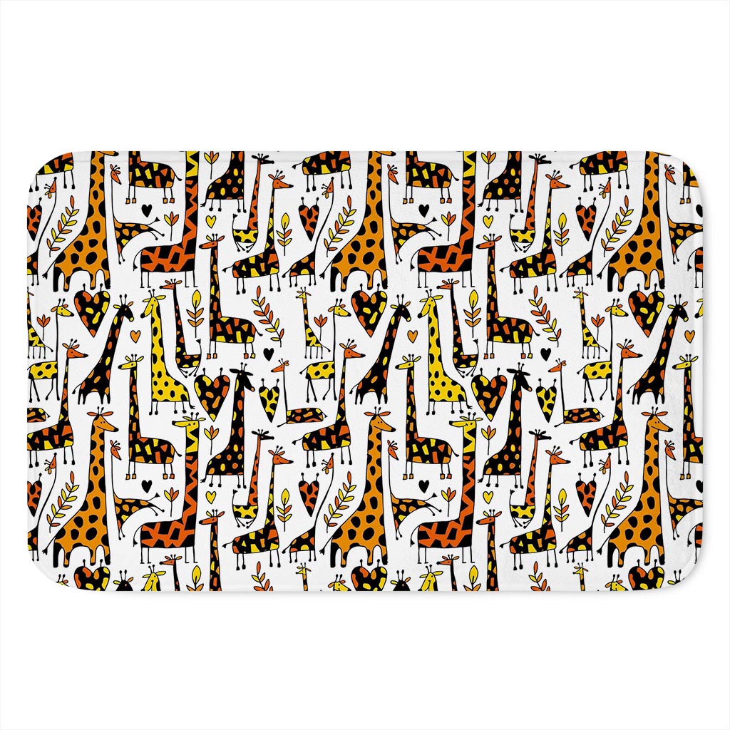 Cartoon Giraffe Pattern Print Indoor Door Mat