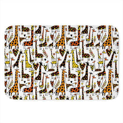 Cartoon Giraffe Pattern Print Indoor Door Mat