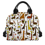 Cartoon Giraffe Pattern Print Insulated Lunch Bag