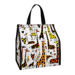 Cartoon Giraffe Pattern Print Insulated Lunch Tote