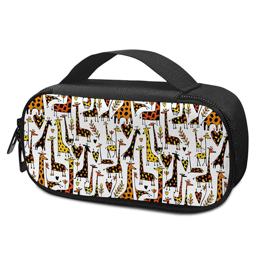 Cartoon Giraffe Pattern Print Insulin Cooler Travel Case