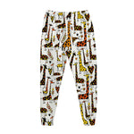 Cartoon Giraffe Pattern Print Jogger Pants