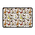 Cartoon Giraffe Pattern Print Kitchen Mat
