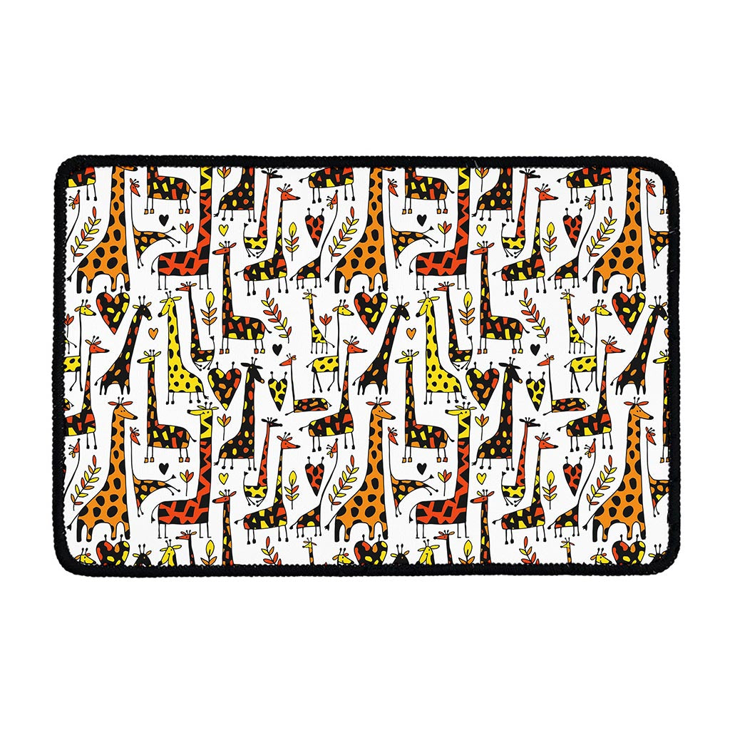 Cartoon Giraffe Pattern Print Kitchen Mat
