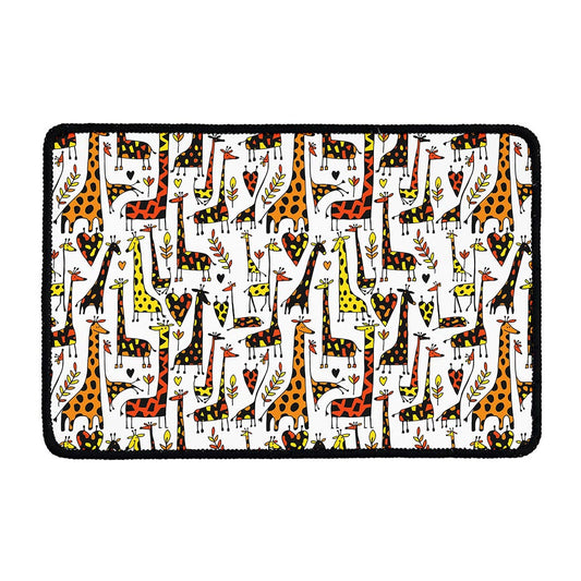 Cartoon Giraffe Pattern Print Kitchen Mat