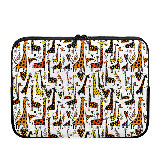 Cartoon Giraffe Pattern Print Laptop Sleeve