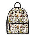 Cartoon Giraffe Pattern Print Leather Backpack
