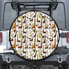 Cartoon Giraffe Pattern Print Leather Spare Tire Cover