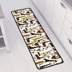 Cartoon Giraffe Pattern Print Long Kitchen Mat