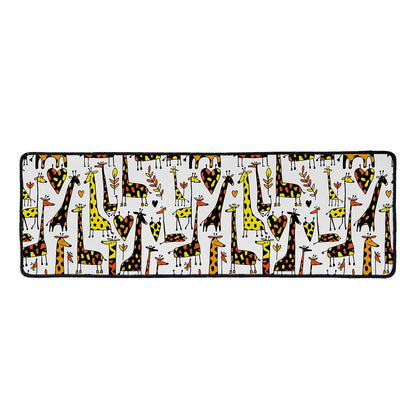 Cartoon Giraffe Pattern Print Long Kitchen Mat