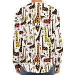 Cartoon Giraffe Pattern Print Long Sleeve Baseball Jersey