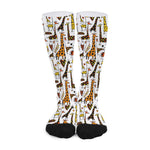 Cartoon Giraffe Pattern Print Long Socks