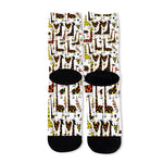 Cartoon Giraffe Pattern Print Long Socks