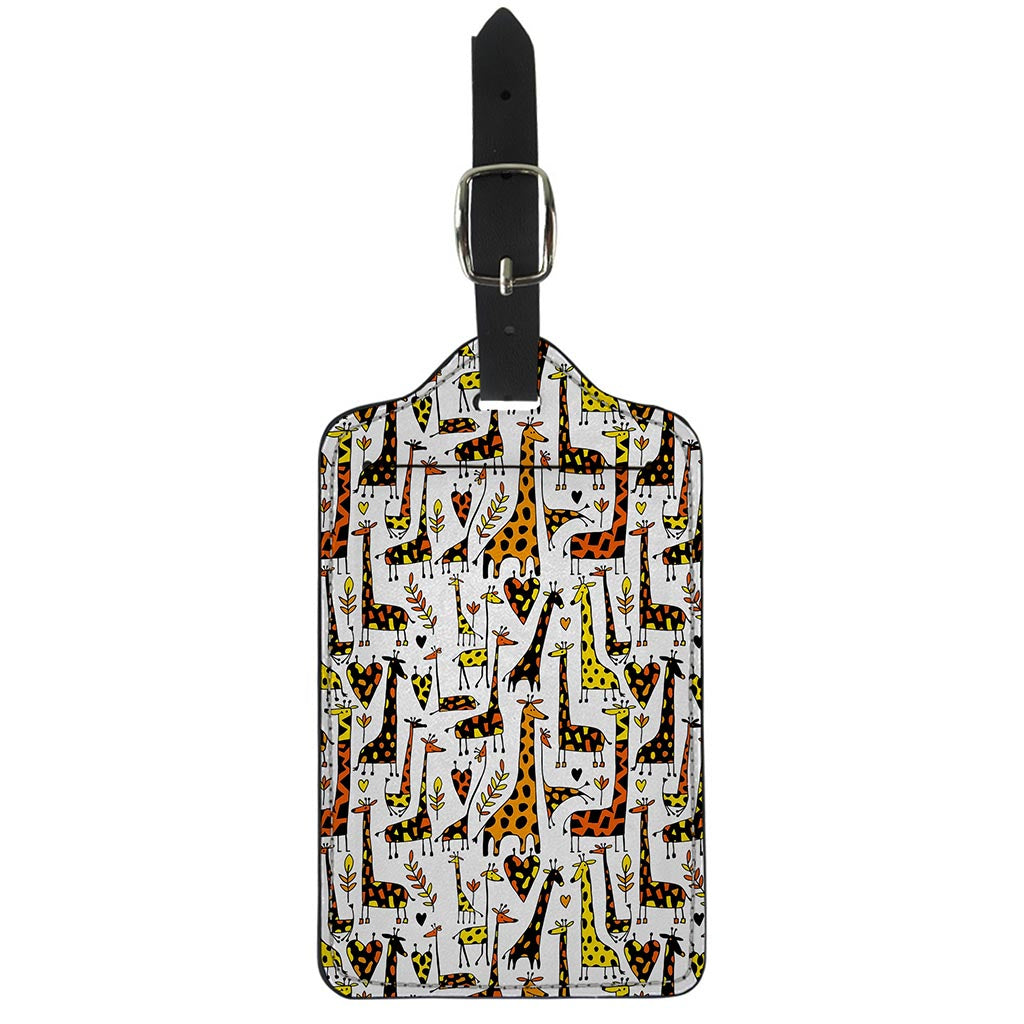 Cartoon Giraffe Pattern Print Luggage Tag