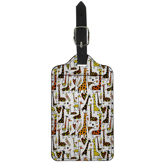 Cartoon Giraffe Pattern Print Luggage Tag