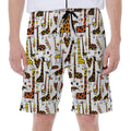 Cartoon Giraffe Pattern Print Men's Beach Shorts