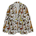 Cartoon Giraffe Pattern Print Men's Blazer