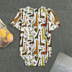 Cartoon Giraffe Pattern Print Men's Bodysuit
