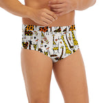 Cartoon Giraffe Pattern Print Men's Briefs