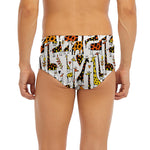 Cartoon Giraffe Pattern Print Men's Briefs
