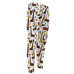 Cartoon Giraffe Pattern Print Men's Compression Pants